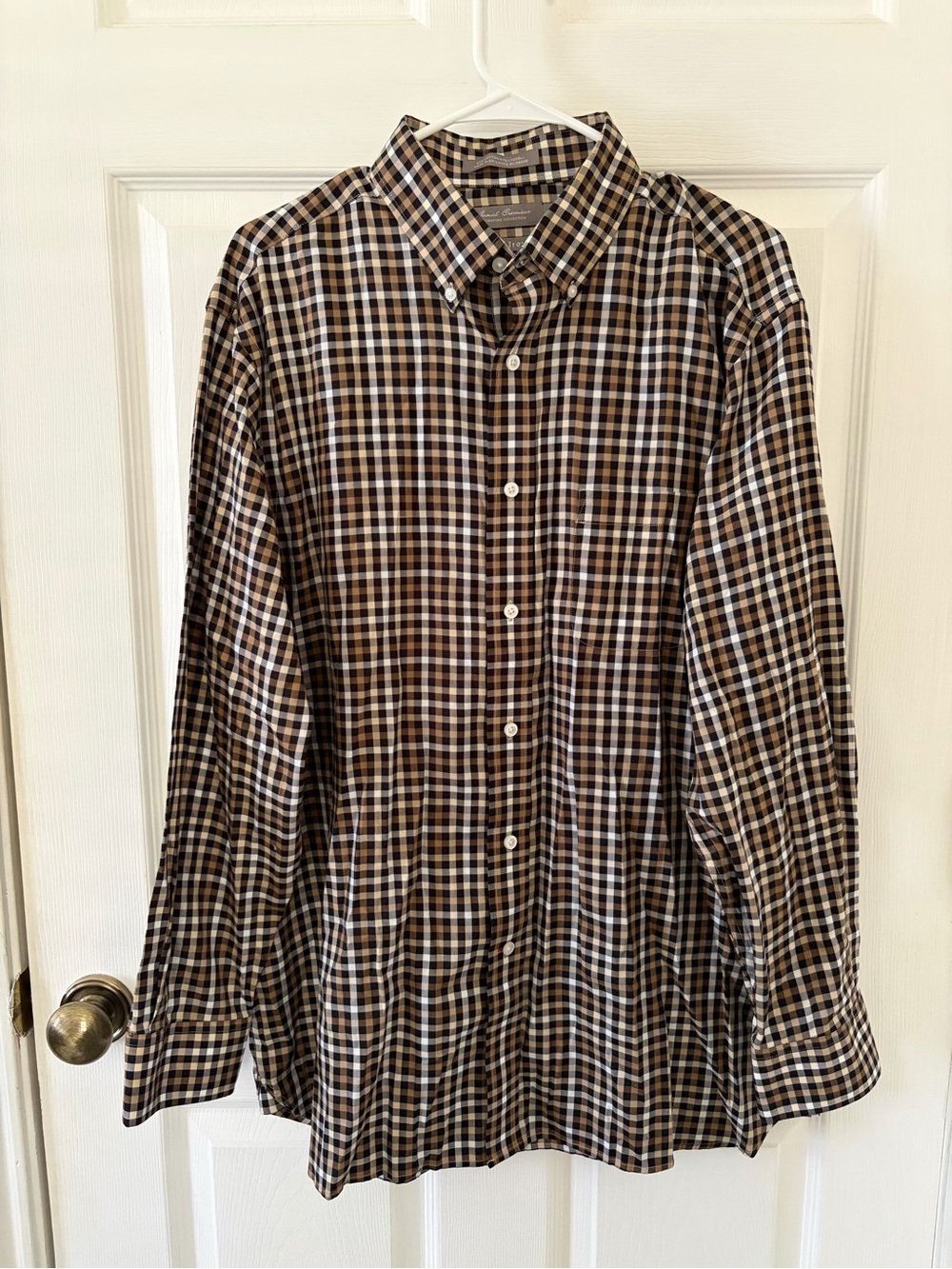 Daniel Cremieux Men's Brown Check Button-Down Shirt